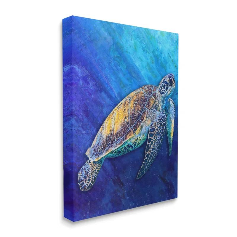 Stupell Industries " Sea Turtle Swimming Deep Blue Ocean Under Water " by Alpenglow Workshop