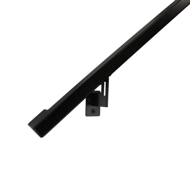 Concept Fusion Modern Aluminum Handrail Grab Bar Kit, Adjustable Steel Brackets, Returns to Wall, Powder Coat 1100063
