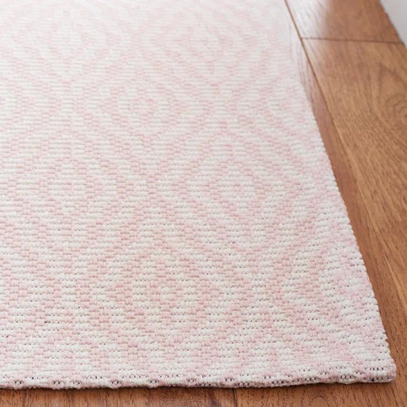 Martha Stewart Rugs Martha Stewart 484 Cotton Geometric Rug in Pink/Ivory