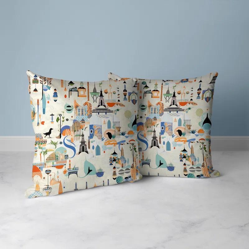 Amrita Sen Palace Portraits Reversible Throw Pillow