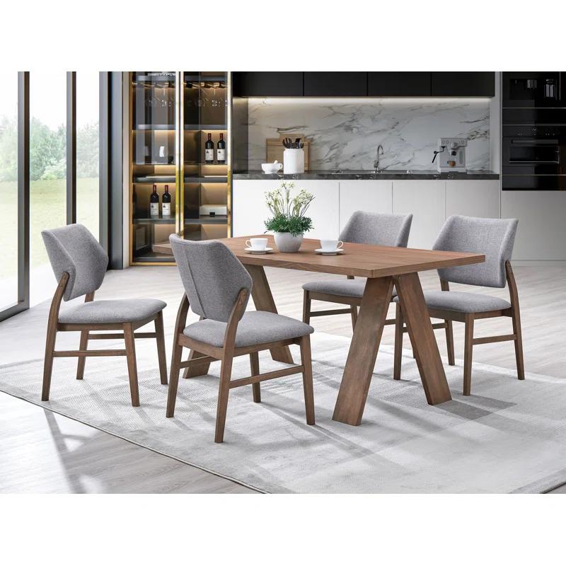 ACME Furniture Sarha Armless Side Chair In Light Gray And Walnut (Set Of 2)