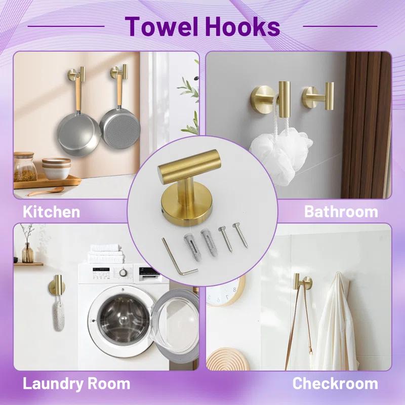 VIBRANTBATH A-91020-BG 5 - Piece Bathroom Hardware Set