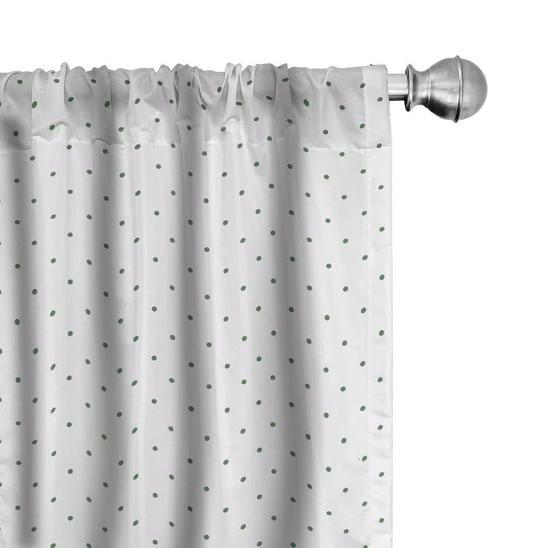 Polka Dot Semi-Sheer Rod Pocket Curtain Panels (Set of 2)
