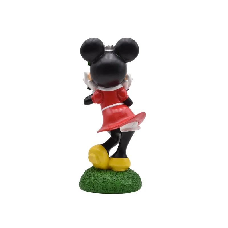Back Yard Glory BACKYARD GLORY Disney Minnie Holding Flowers Everyday Outdoor Garden Statue, 14 inches Tall, Officially Licensed Disney Product