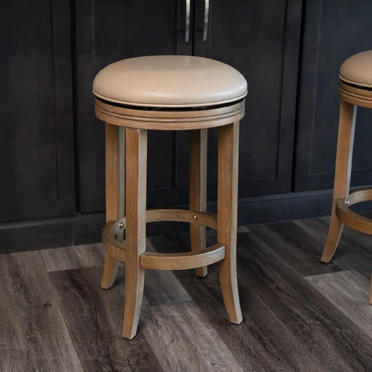 Maven Lane Maven Lane Eva Stool with Faux Leather Upholstery