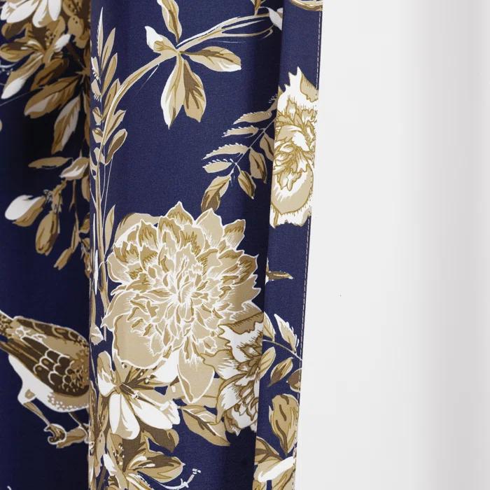 Lush Decor Farmhouse Bird And Flower Polyester Curtain Pair (Set of 2)