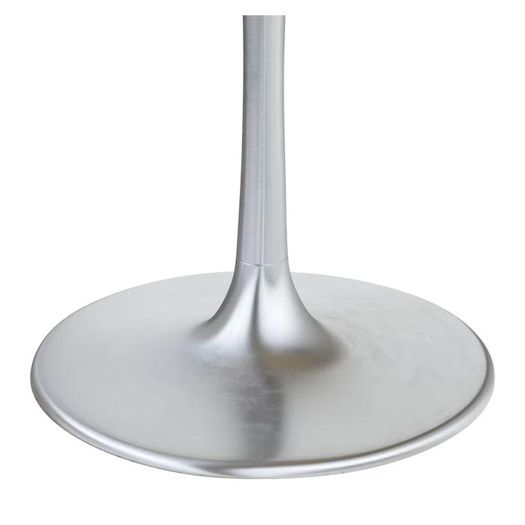 Zuo Hospitality Round Marble Top Metal Base Dining Table