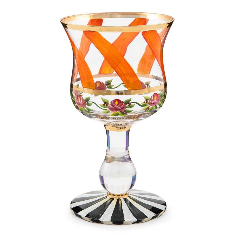 MacKenzie-Childs Maypole 16 oz. Wine Glass & Reviews | Wayfair