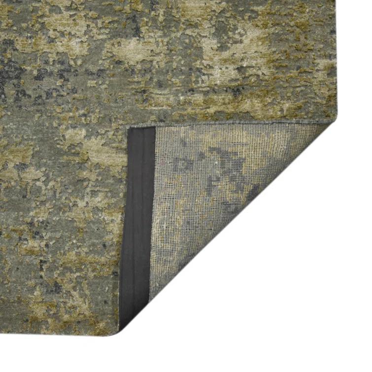 AMER Rugs Mystique Lucci Hand-Knotted Wool/Silk Area Rug in Gold/Gray