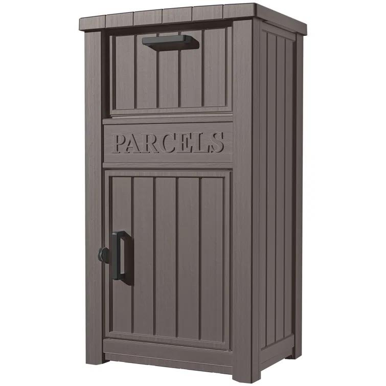 LHBcraft Resin Package Drop Box, Lockable Package Delivery and Outdoor Storage Box