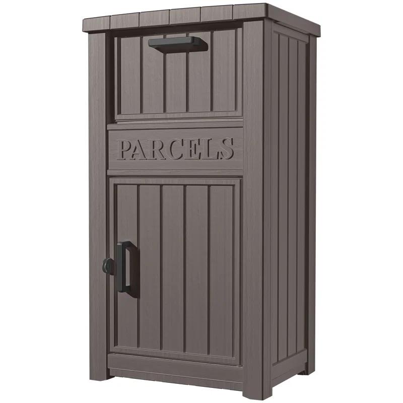 LHBcraft Resin Package Drop Box, Lockable Package Delivery and Outdoor Storage Box