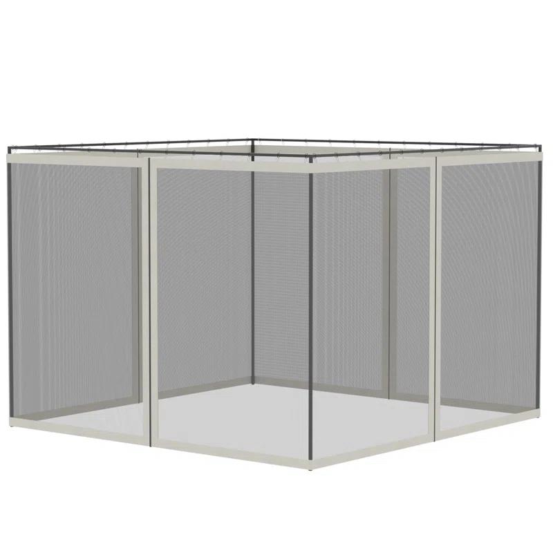 Outsunny Outsunny Universal Replacement Mesh Sidewall Netting for Patio Gazebos and Canopy Tents with Zippers, Sidewall Only, Cream