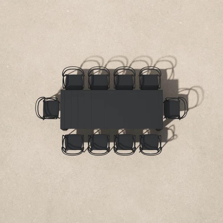 Comet 39.37'' Rectangular 10 - Person Outdoor Dining Set