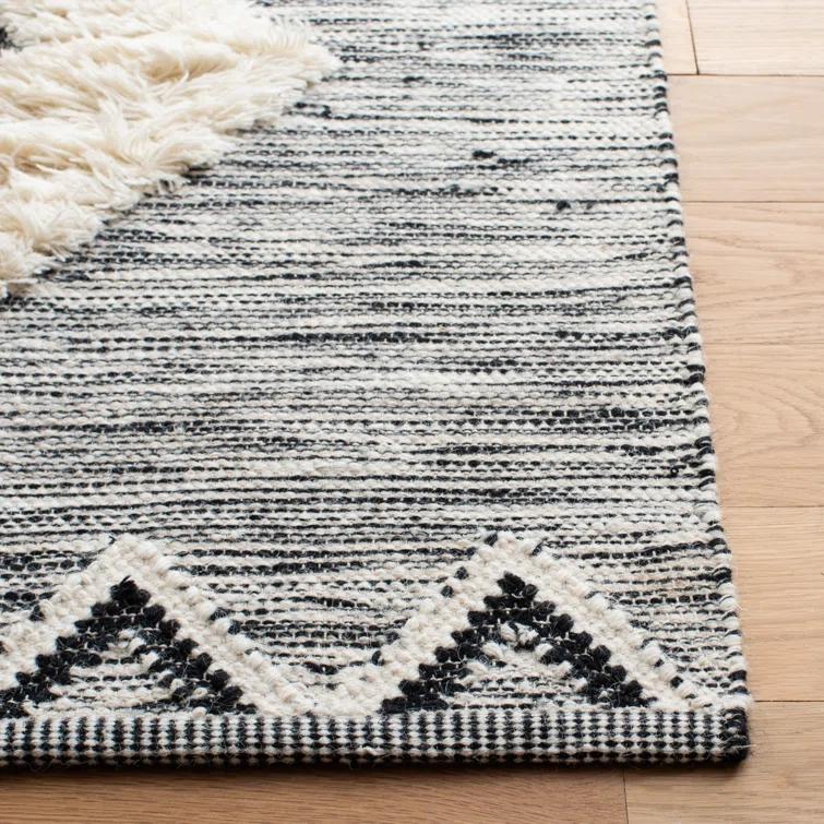Foundry Select Kenya Hand Loomed Wool/Cotton Southwestern Rug in Black/Ivory