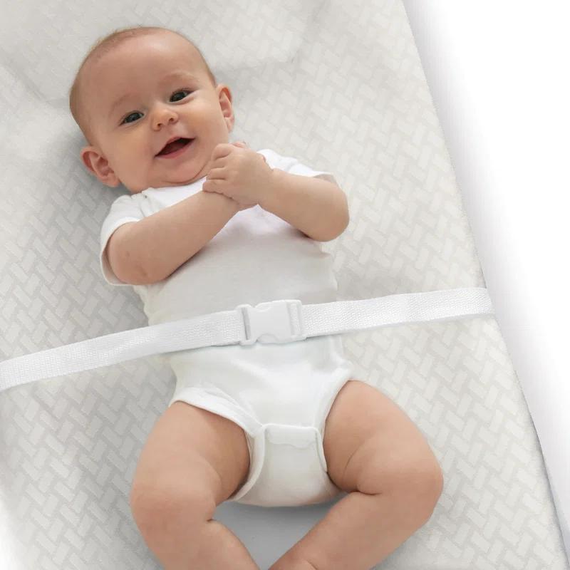 Sealy Baby Sealy Baby Cotton Comfort Waterproof 3-Sided Contoured Baby Diaper Changing Pad for Dresser or Changing Table, Baby Changing Pad - White, 32” x 16”