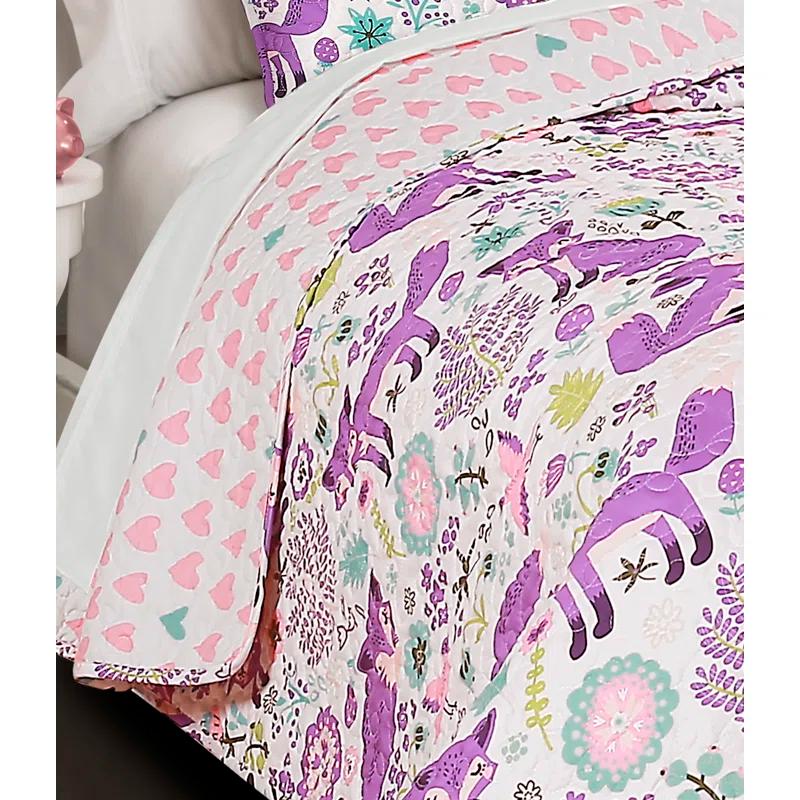 Lush Decor Microfiber Reversible Traditional 4 Piece Quilt Set