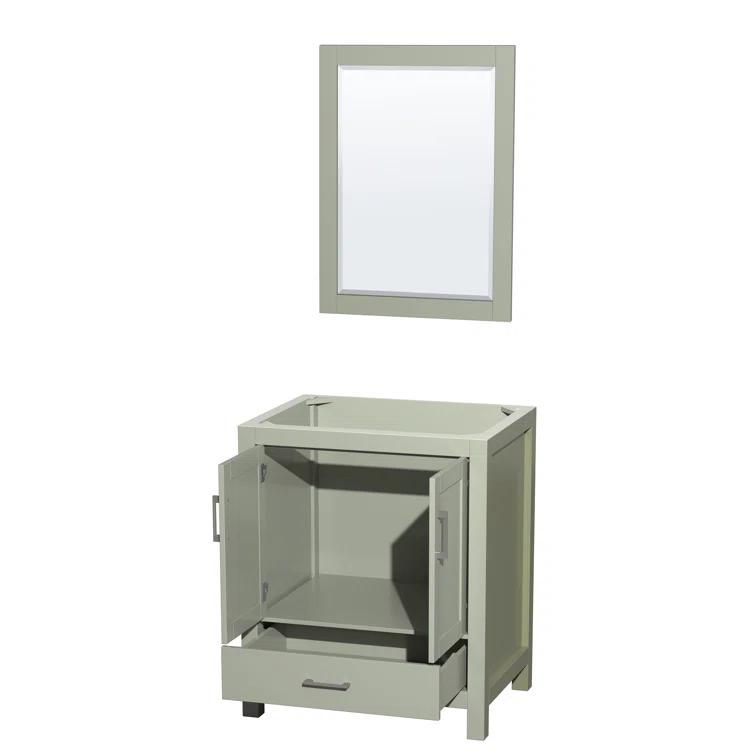 Wyndham Collection Sheffield 29" Freestanding Single Vanity Base Only with 24" Mirror