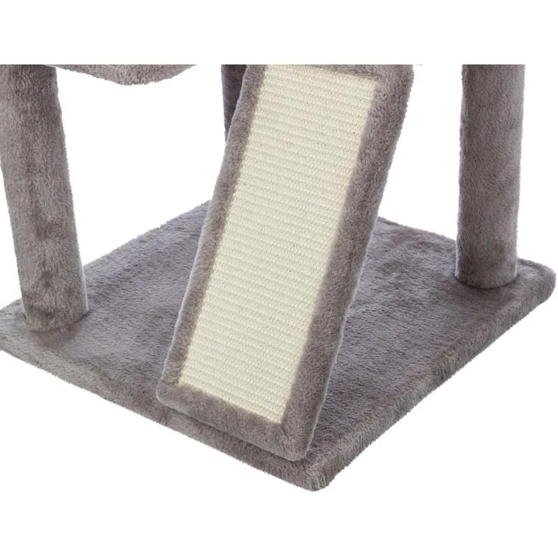 TRIXIE TRIXIE Pepito 39.4" Cat Tower, 3-Level Cat Tree with Sisal Scratching Posts and Ramp, Plush Condo and Hammock