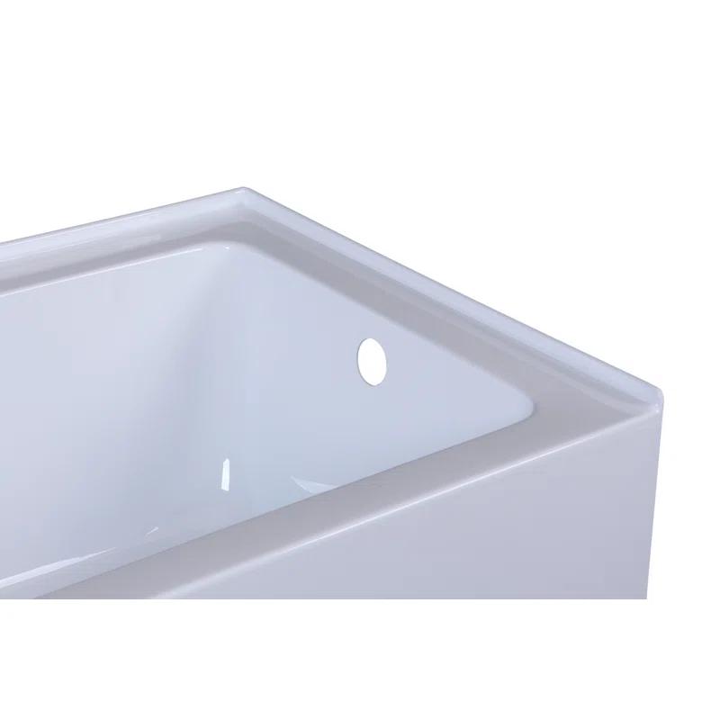 Elegant Lighting BT202-R3260GW Niklaus 60'' x 32'' Alcove/Tile Soaking Bathtub