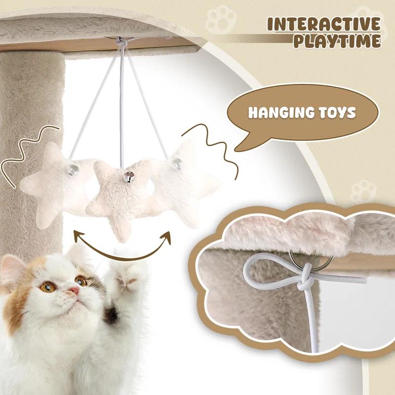 Tucker Murphy Pet™ 70" Cat Tree Tower With Scratching Posts, Multiple Cat Caves, Top Perch, And Play Features For Indoor Cats