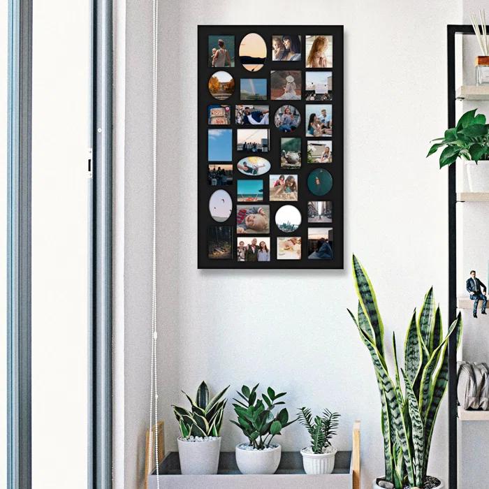 Adeco Trading Black Solid + Manufactured Wood Picture Frame