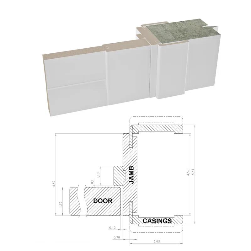 SARTODOORS Quadro Frosted Glass French White Doors with Installation Hardware Kit