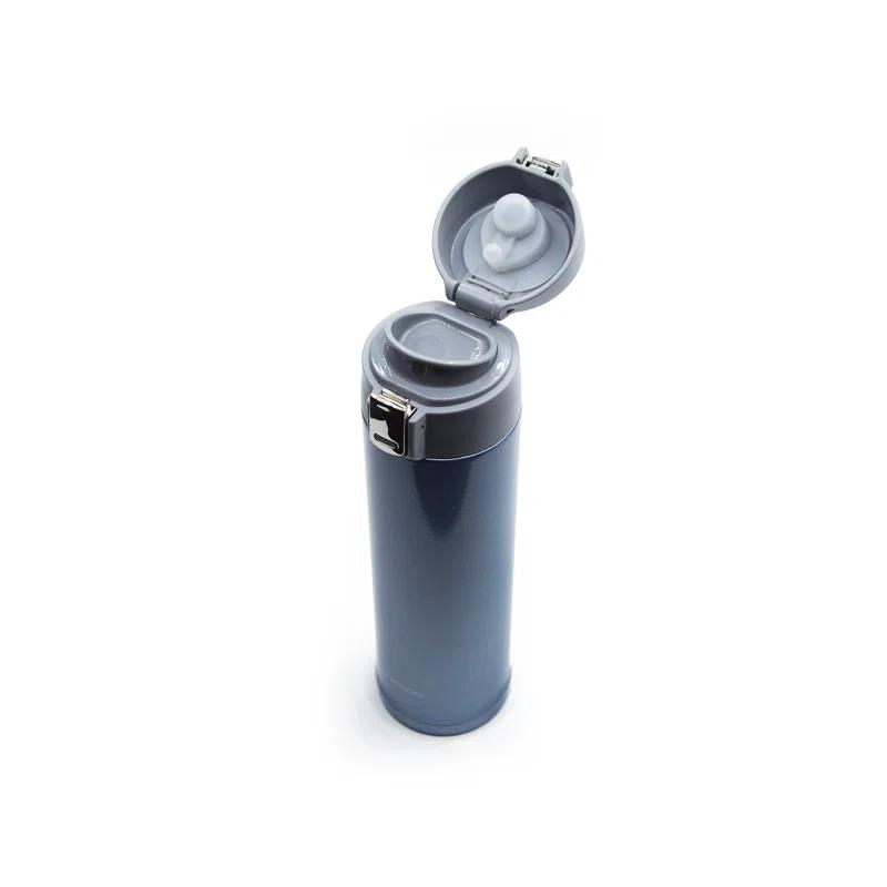 CUCKOO Double-Wall Insulated Tumbler for Hot & Cold beverages up to 24 Hours with Button Release Top. BPA Free, Dishwasher Safe. Blue 16.9 Oz CVB-F50SB