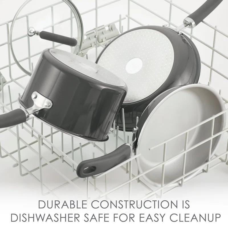 Rachael Ray Rachael Ray Create Delicious Nonstick Induction Deep Frying Pan / Skillet with Lid, 9.5 Inch