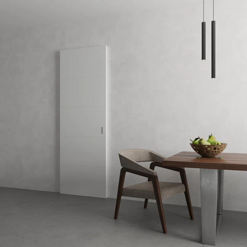 SARTODOORS Hidden Barn | Planum 0770 Painted | Sturdy Finished Flush Modern Doors | Magic Concealed Sliding Set