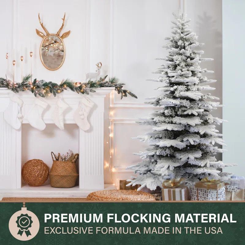 Fraser Hill Farm Fraser Hill Farm Unlit Snow Flocked Pine Valley Flocked Christmas Tree