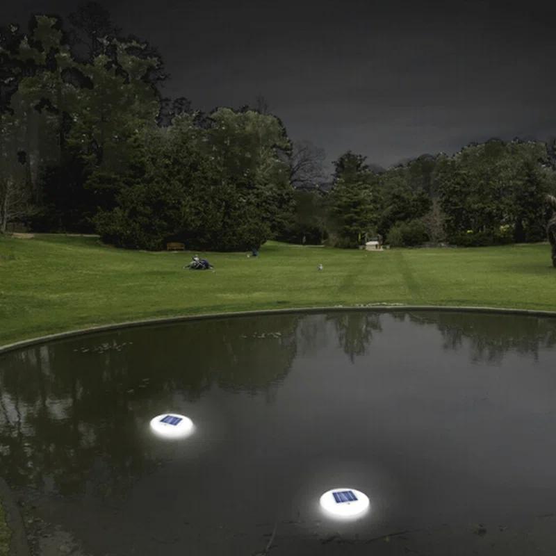 Solar Powered Integrated LED Outdoor Floating Pool Light (Set of 2)