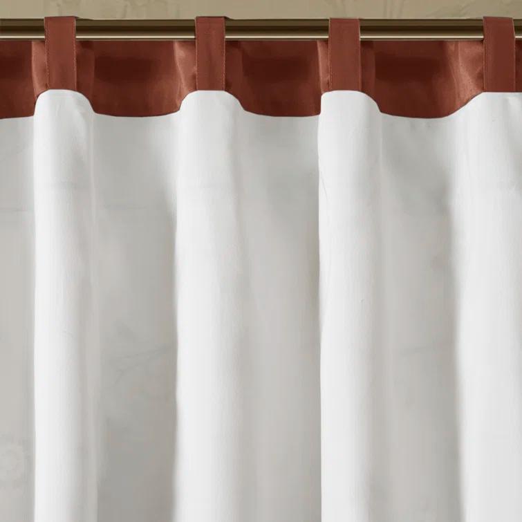 Madison Park Serene Floral Embroidered 50'' W Single Window Valance