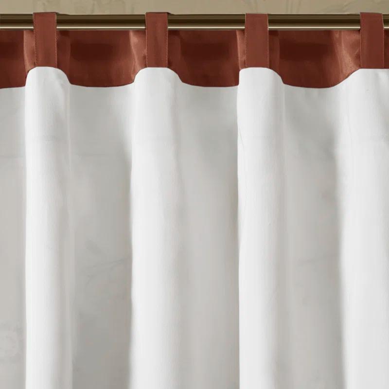 Madison Park Serene Floral Embroidered 50'' W Single Window Valance