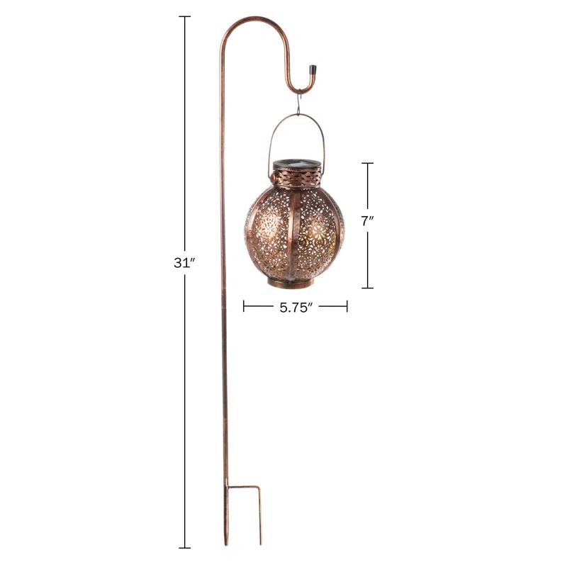 Pure Garden 2 Solar Outdoor Lights - Hanging Or Tabletop Rechargeable LED Lantern With Hooks- Outdoor Decor (Set of 2)