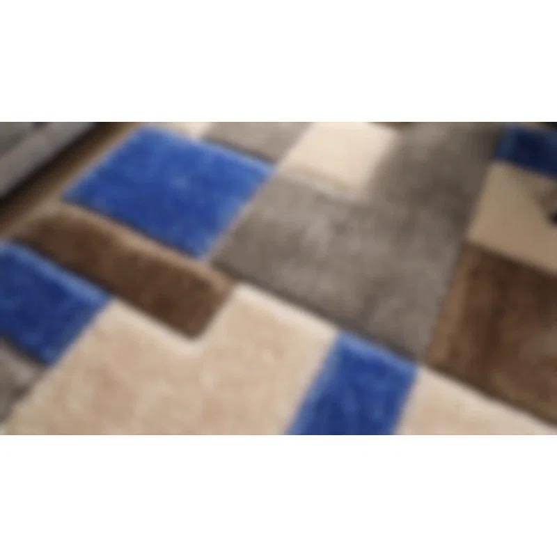 Wade Logan® Cobina Geometric Beige/Blue Area Rug | Wayfair