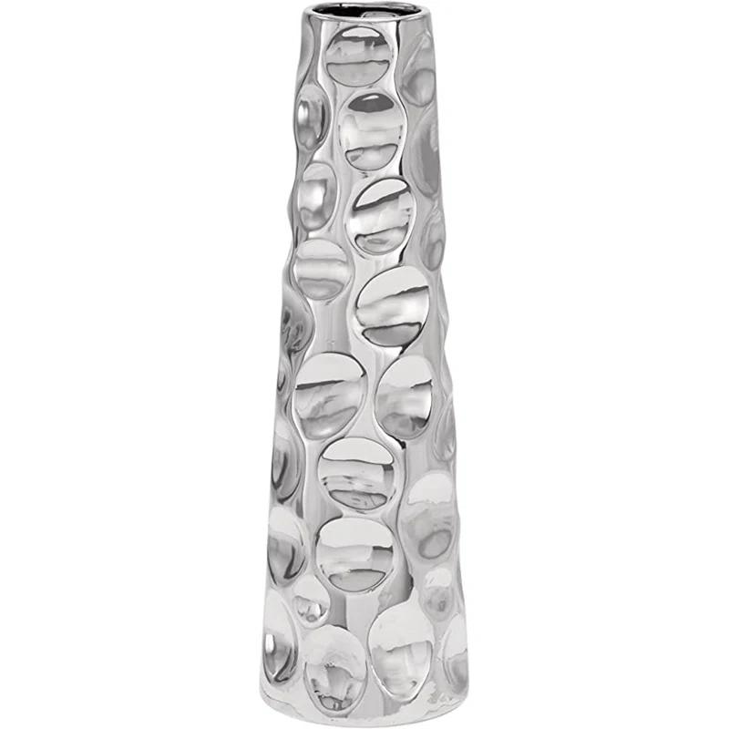 Meltham Ceramic Cone Decorative Vase with Concaved Bubble Texture