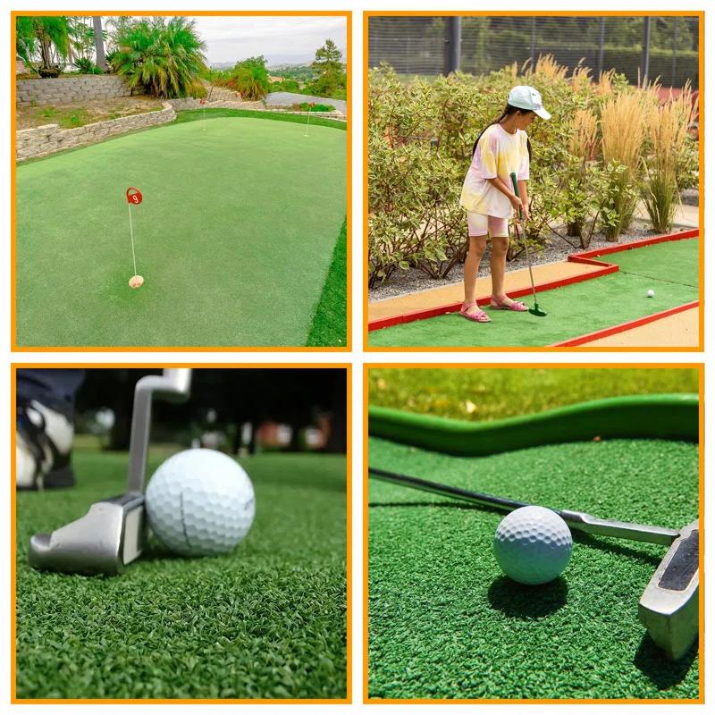 Ottomanson Ottomanson Outdoor Sports & Practice Turf – Waterproof Artificial Grass Mat for Backyard, Patio, and Recreational Use
