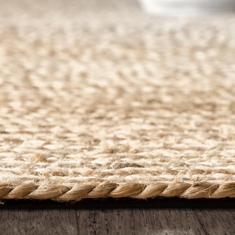 Highland Dunes Bendooragh Hand-Braided Jute Natural Area Rug