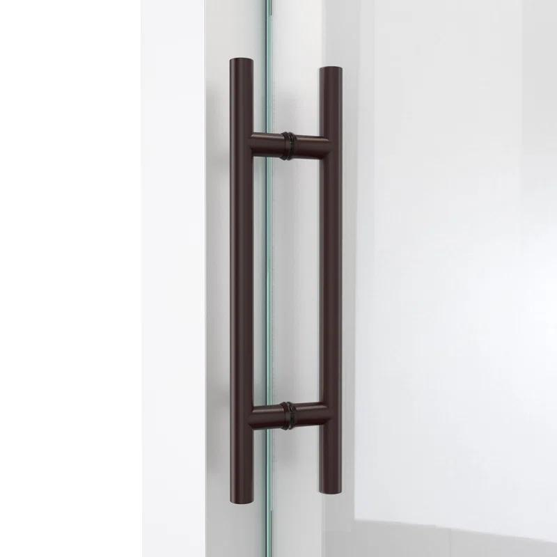 60.38" W x 34.5" D x 76" H Frameless Rectangle Sliding Shower Enclosure