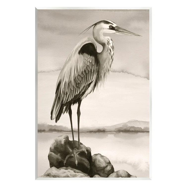 Stupell Industries " Heron Perched At Sea " by Grace Popp