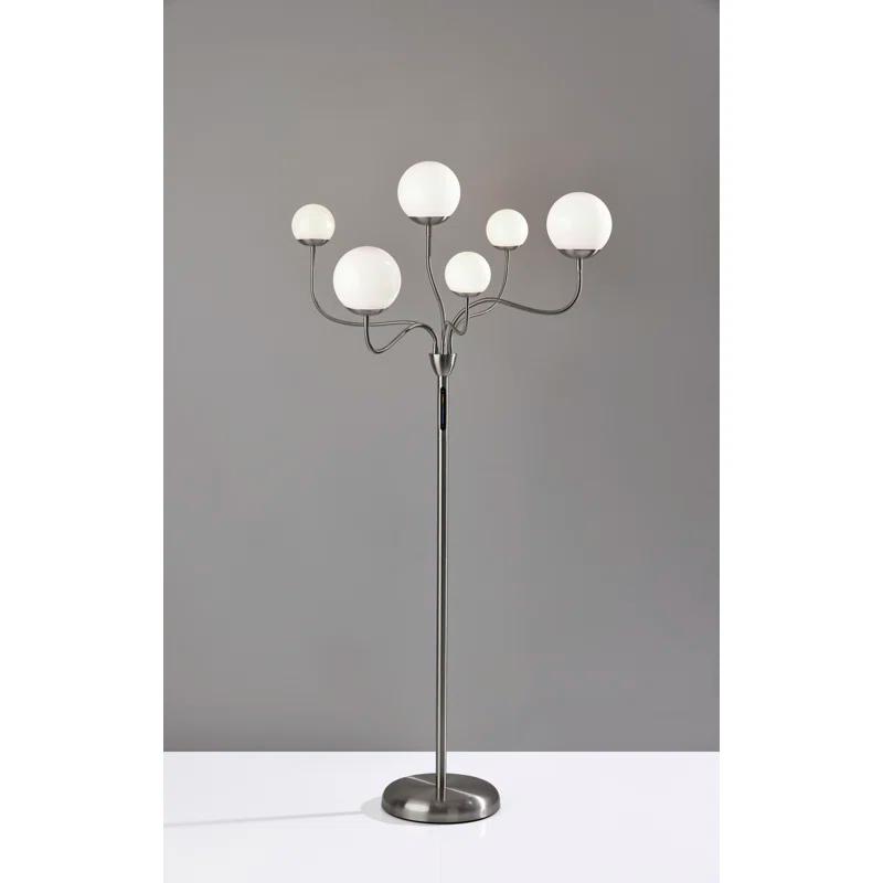 Adesso Phoebe 64'' Brushed Steel LED Tree Floor Lamp