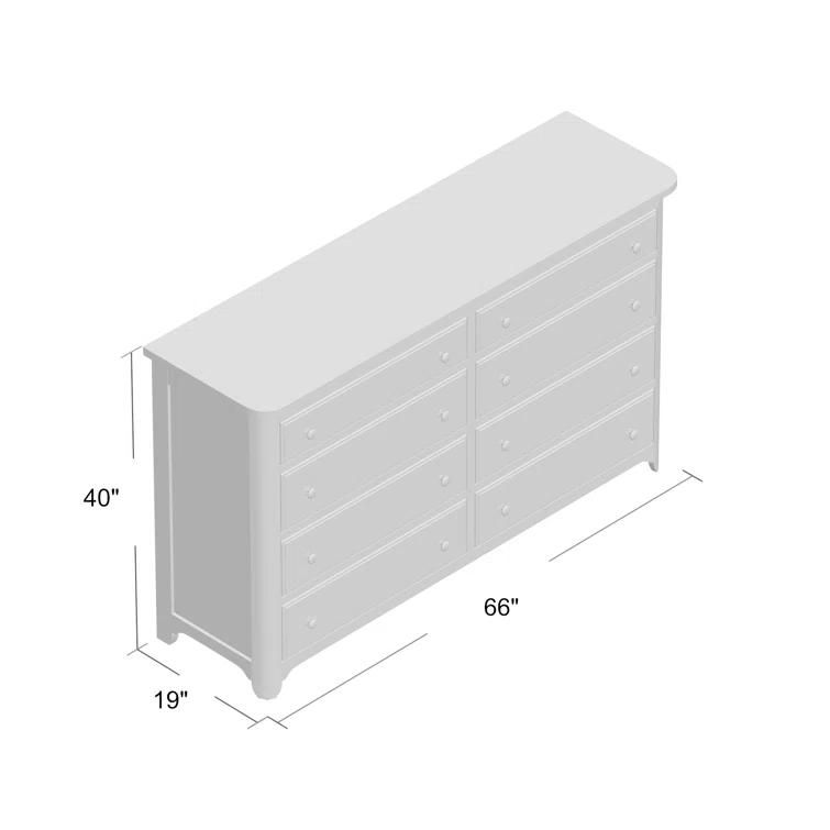 Sand & Stable™ Harlowe 66'' W 8 Drawer Dresser