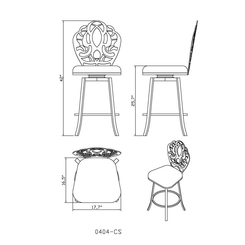 Mercer41 Alfonzo Bar & Counter Swivel Stool