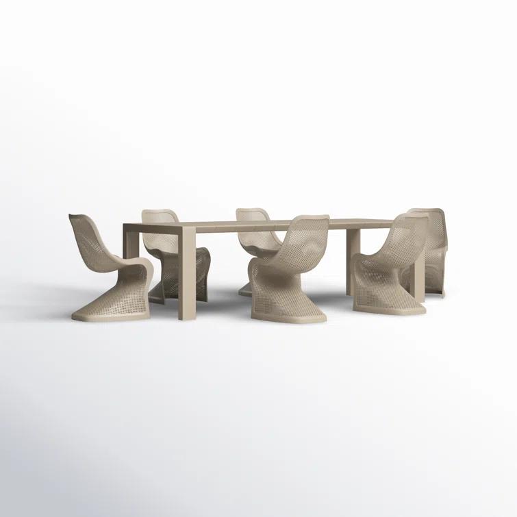 Farrah 118.1'' Rectangular 6 - Person Outdoor Dining Set