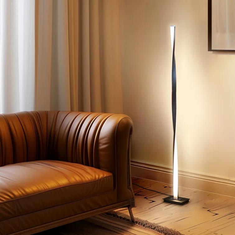 Brightech Helix 48 in. Industrial LED Floor Lamp with Built-In 3-Way Dimmer