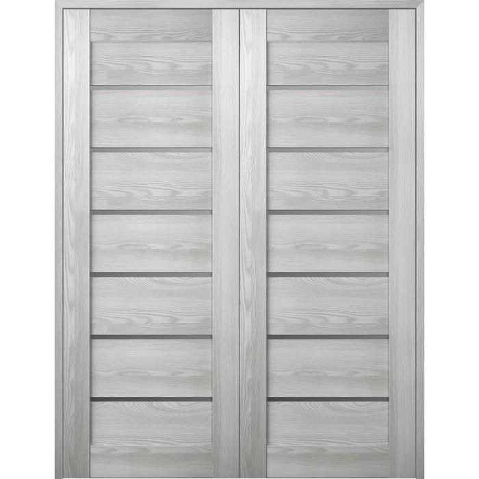 Belldinni Avon 07-02 Solid Manufactured Wood and Glass Paneled Prefinished Standard Double Door