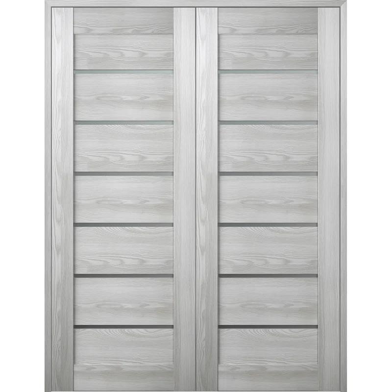 Belldinni Avon 07-02 Solid Manufactured Wood and Glass Paneled Prefinished Standard Double Door