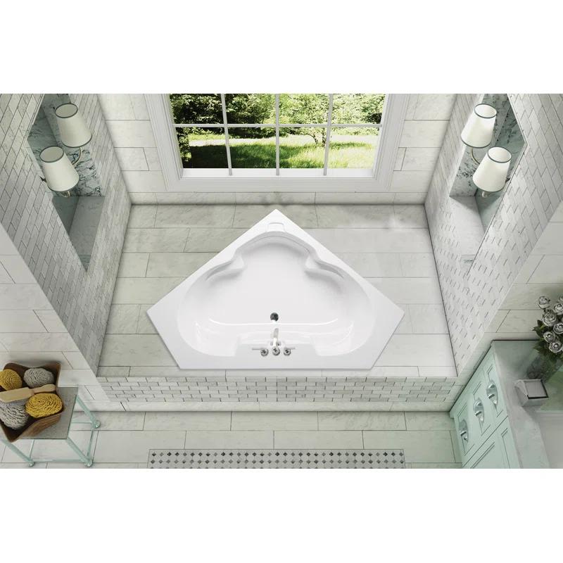Malibu Home MHMD5959A01 Mandelay 59" x 59" Corner Air Acrylic Bathtub
