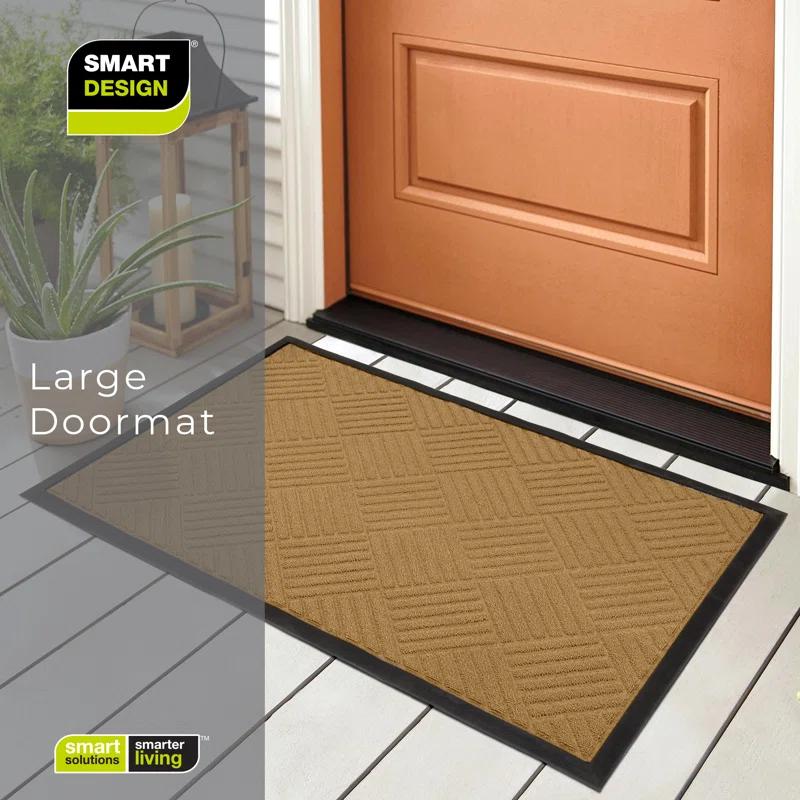 SmartDesign Smart Design All-weather High-traffic Door Mat - Large - Durable, Easy Clean - Indoor Or Outdoor - Skid-resistant - Front Entrance Welcome Doormat, Back Home Entry Floor Rug - Light Gray Diamond