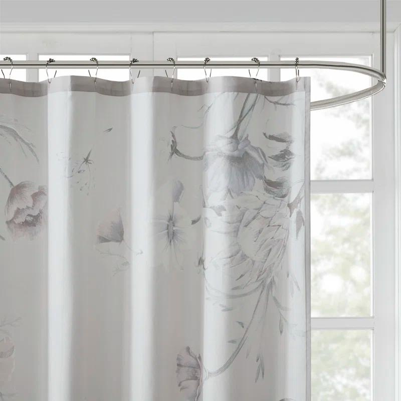 Madison Park Cassandra Printed Cotton Shower Curtain